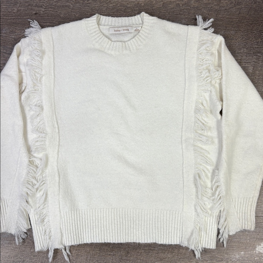 bishop + young Ivory Fringe Knit Sweater – Size L